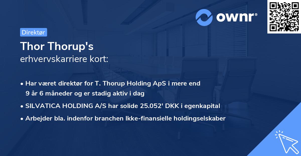 Thor Thorup's erhvervskarriere kort