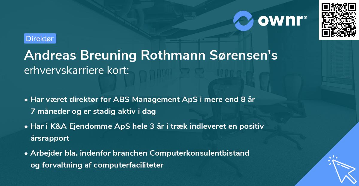 Andreas Breuning Rothmann Sørensen's erhvervskarriere kort