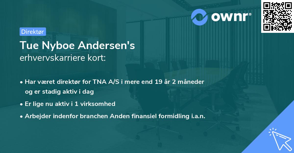 Tue Nyboe Andersen's erhvervskarriere kort
