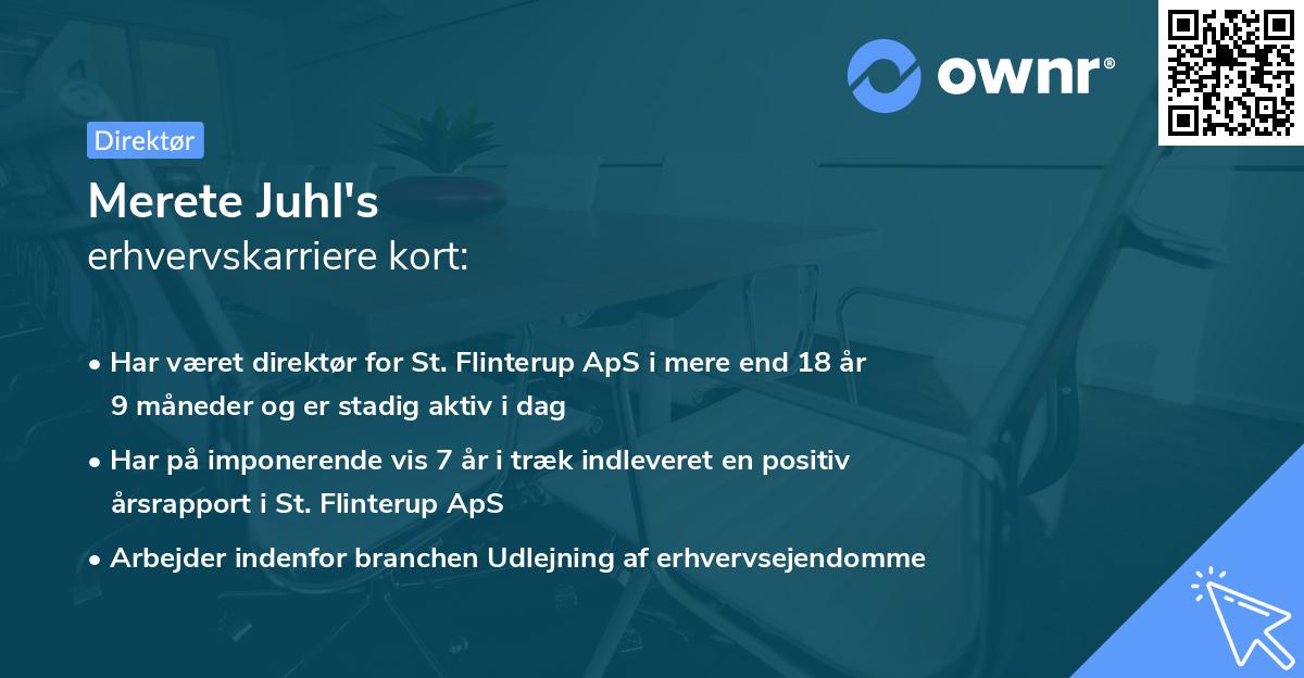 Merete Juhl's erhvervskarriere kort