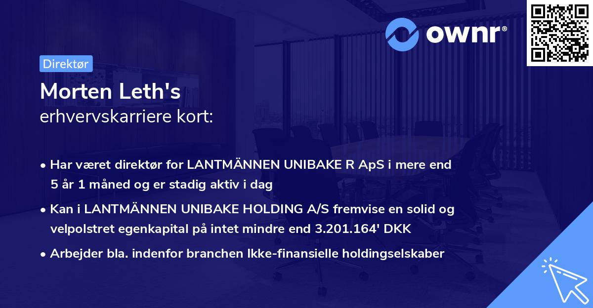 Morten Leth's erhvervskarriere kort