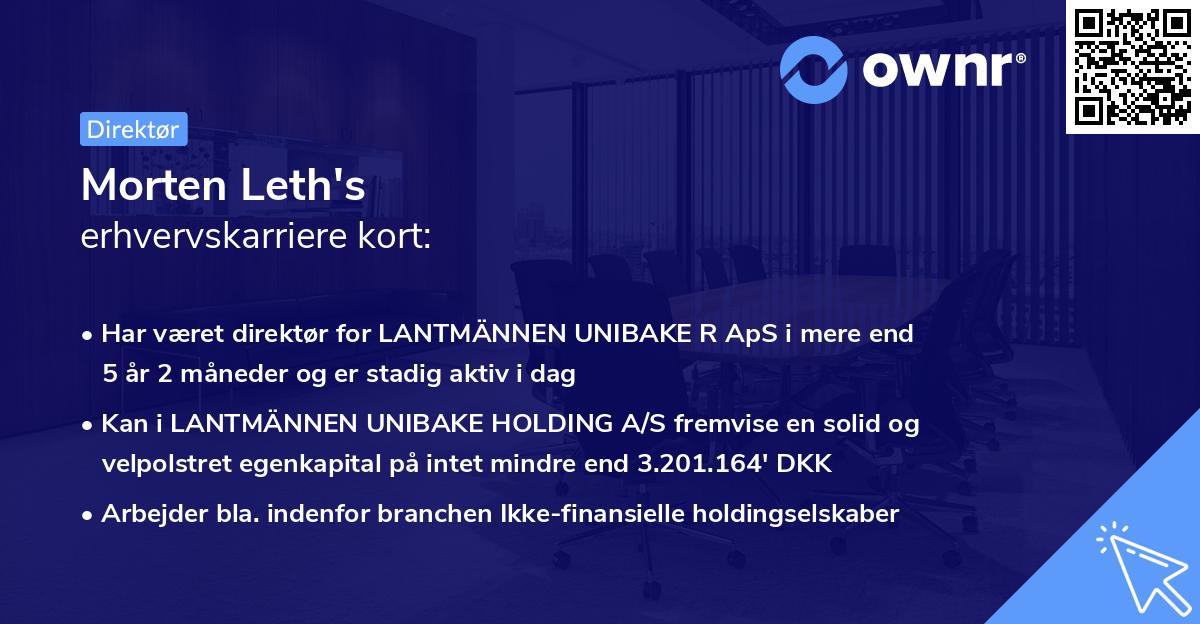 Morten Leth's erhvervskarriere kort
