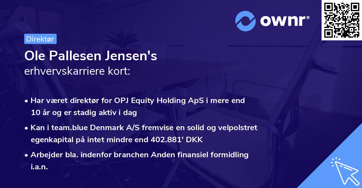 Ole Pallesen Jensen's erhvervskarriere kort