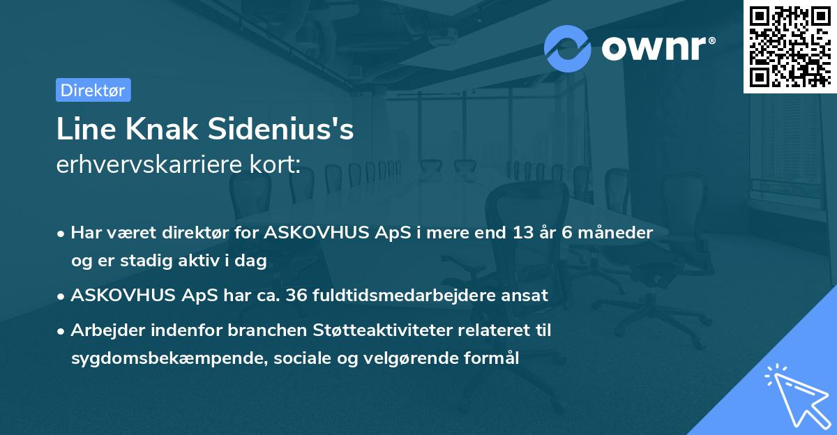 Line Knak Sidenius's erhvervskarriere kort