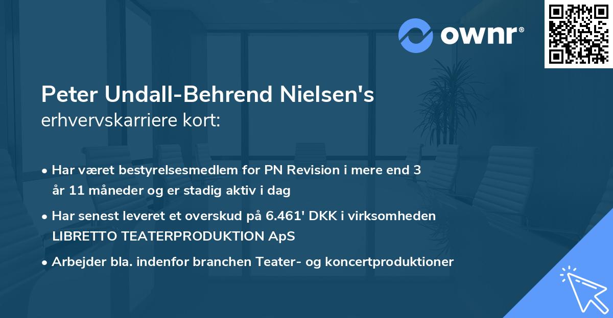 Peter Undall-Behrend Nielsen's erhvervskarriere kort