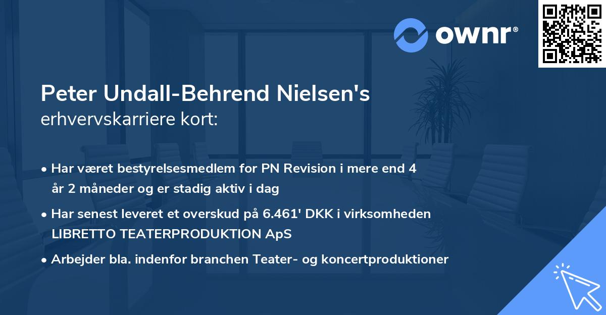 Peter Undall-Behrend Nielsen's erhvervskarriere kort