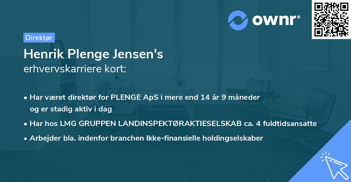 Henrik Plenge Jensen's erhvervskarriere kort