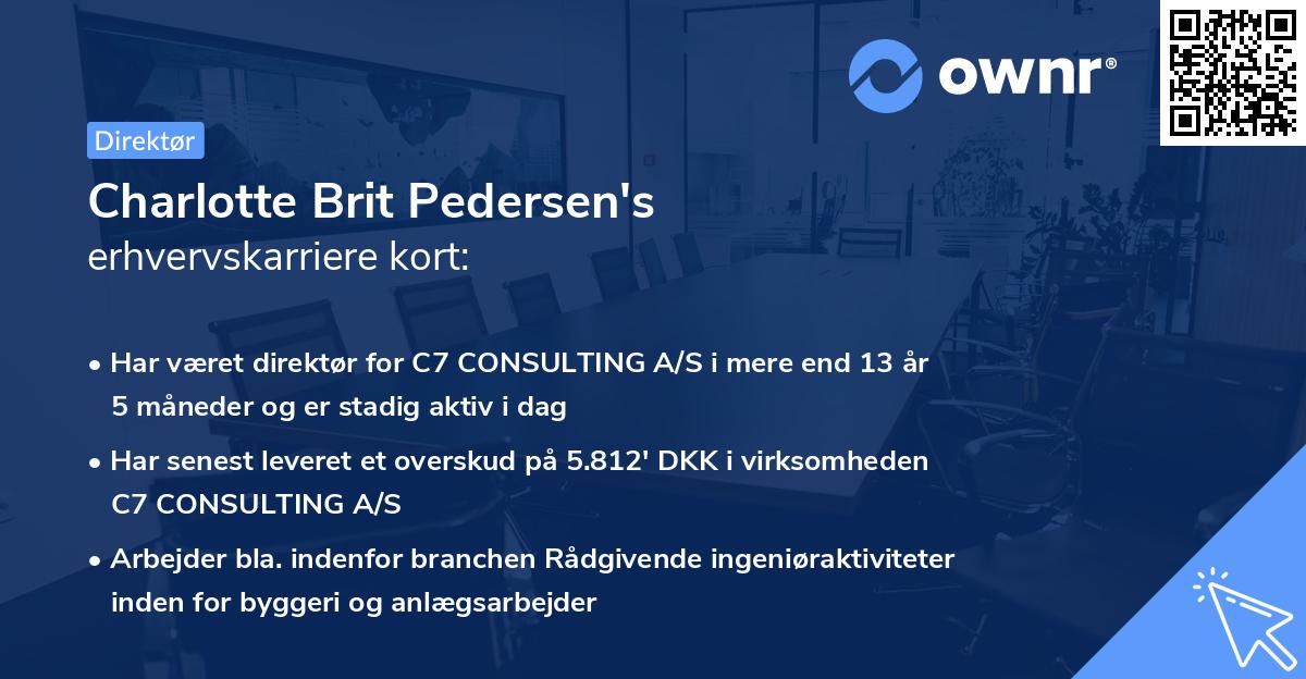 Charlotte Brit Pedersen's erhvervskarriere kort