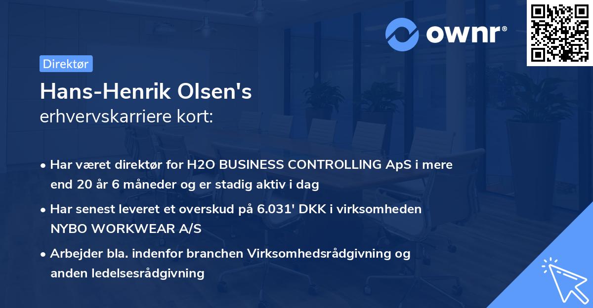 Hans-Henrik Olsen's erhvervskarriere kort