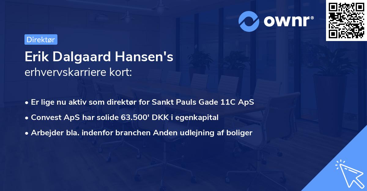 Erik Dalgaard Hansen's erhvervskarriere kort