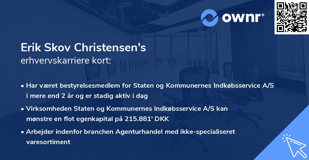 Erik Skov Christensen's erhvervskarriere kort