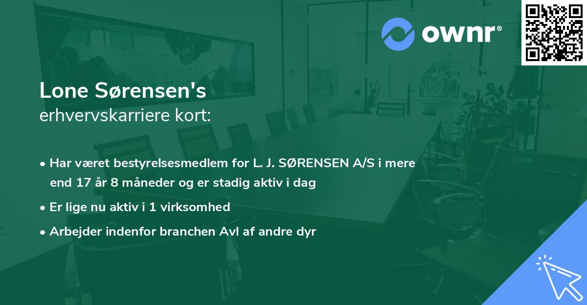 Lone Sørensen's erhvervskarriere kort