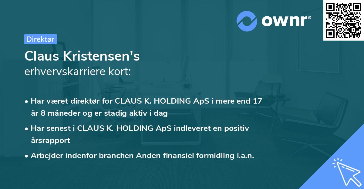 Claus Kristensen's erhvervskarriere kort