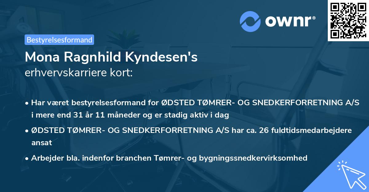 Mona Ragnhild Kyndesen's erhvervskarriere kort