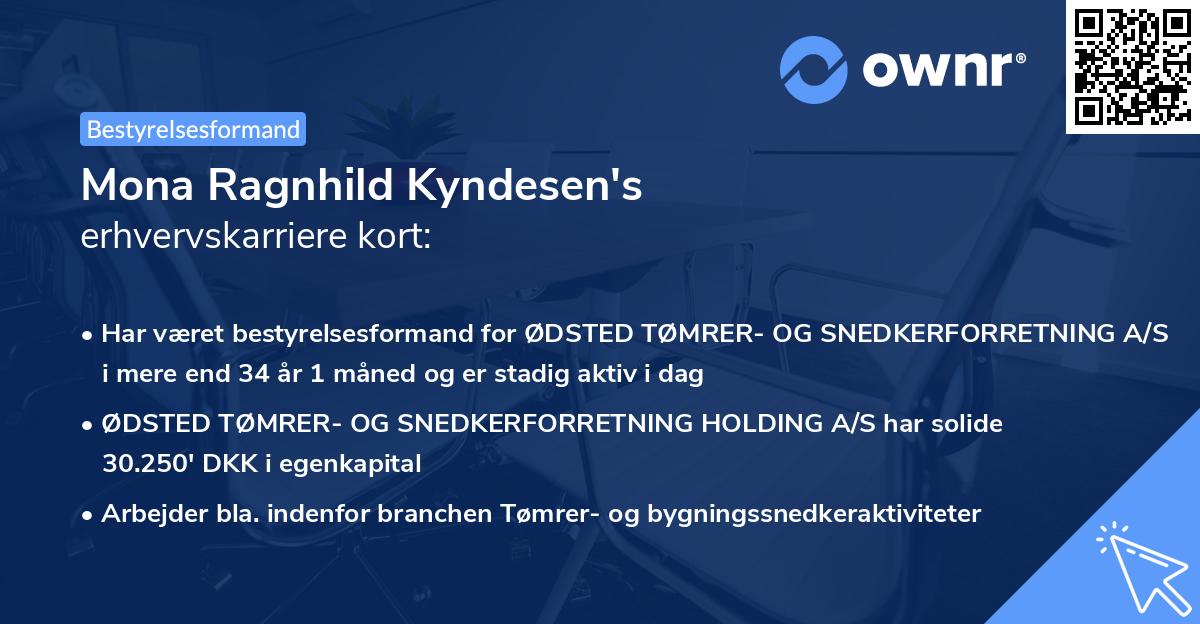 Mona Ragnhild Kyndesen's erhvervskarriere kort