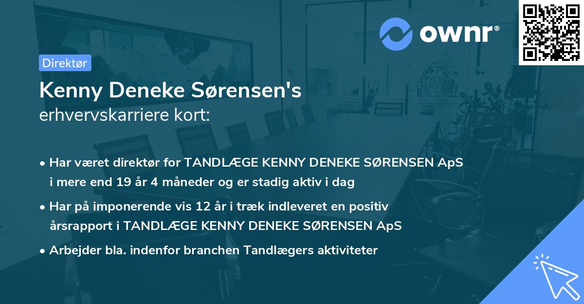 Kenny Deneke Sørensen's erhvervskarriere kort