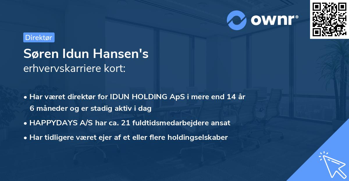 Søren Idun Hansen's erhvervskarriere kort