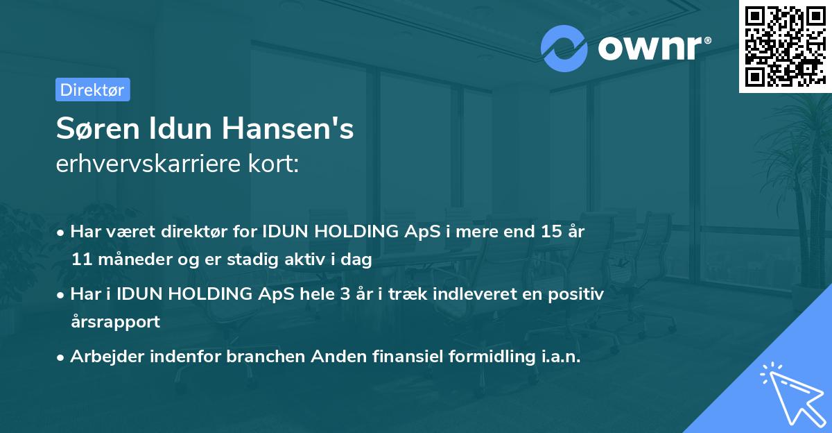 Søren Idun Hansen's erhvervskarriere kort