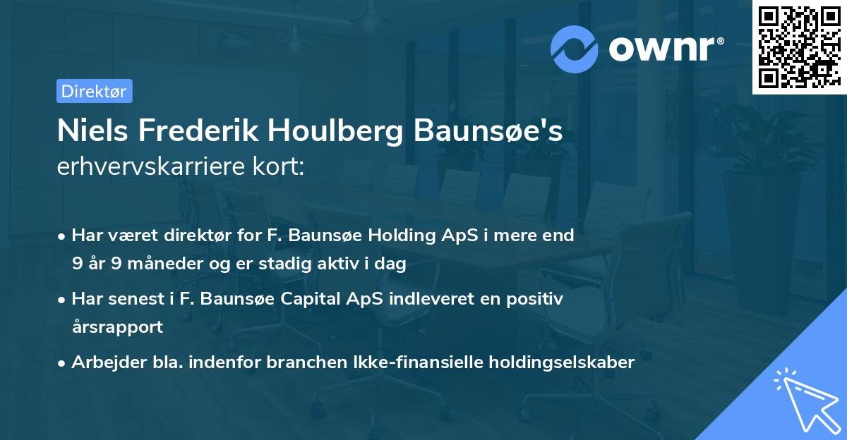 Niels Frederik Houlberg Baunsøe's erhvervskarriere kort