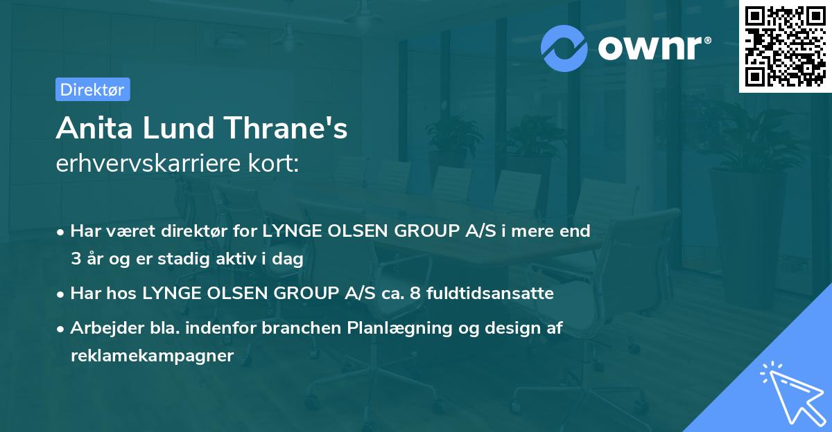 Anita Lund Thrane's erhvervskarriere kort
