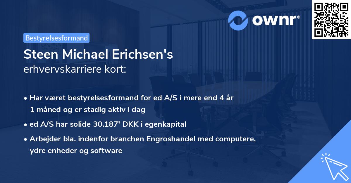 Steen Michael Erichsen's erhvervskarriere kort