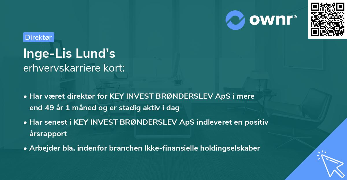 Inge-Lis Lund's erhvervskarriere kort