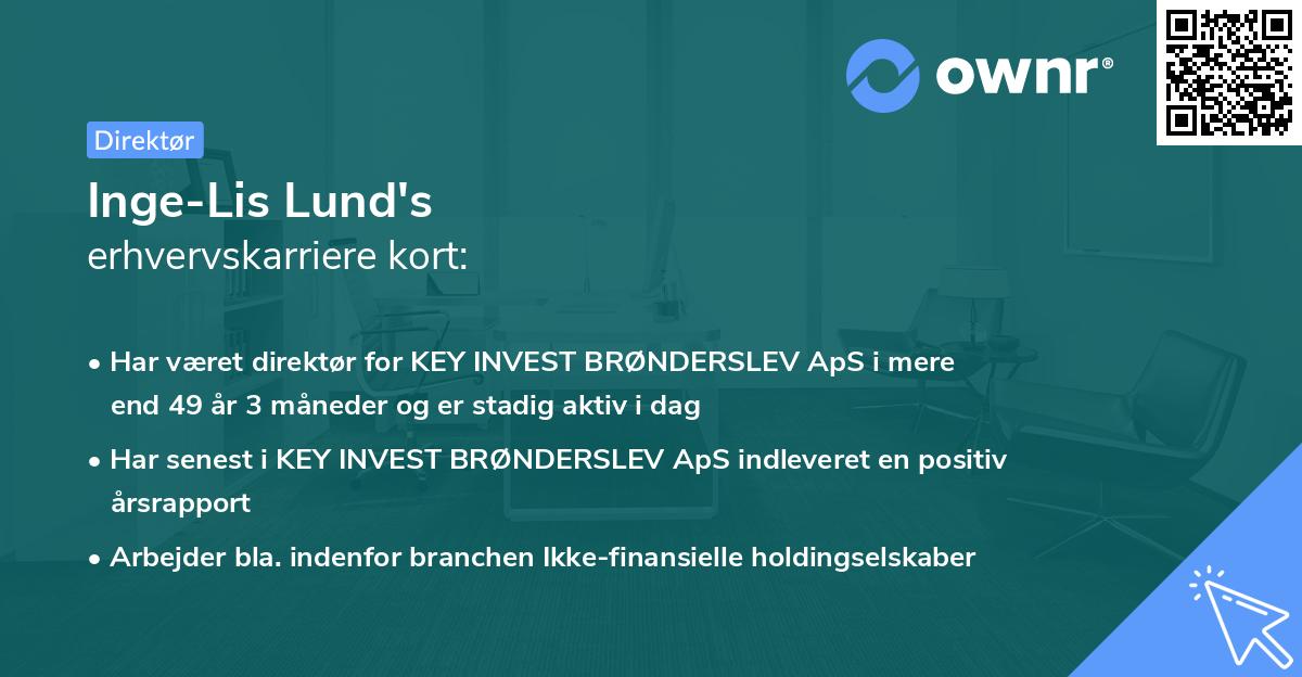 Inge-Lis Lund's erhvervskarriere kort