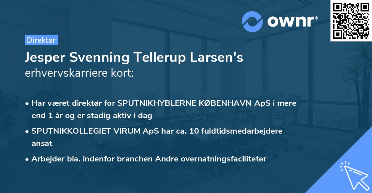 Jesper Svenning Tellerup Larsen's erhvervskarriere kort