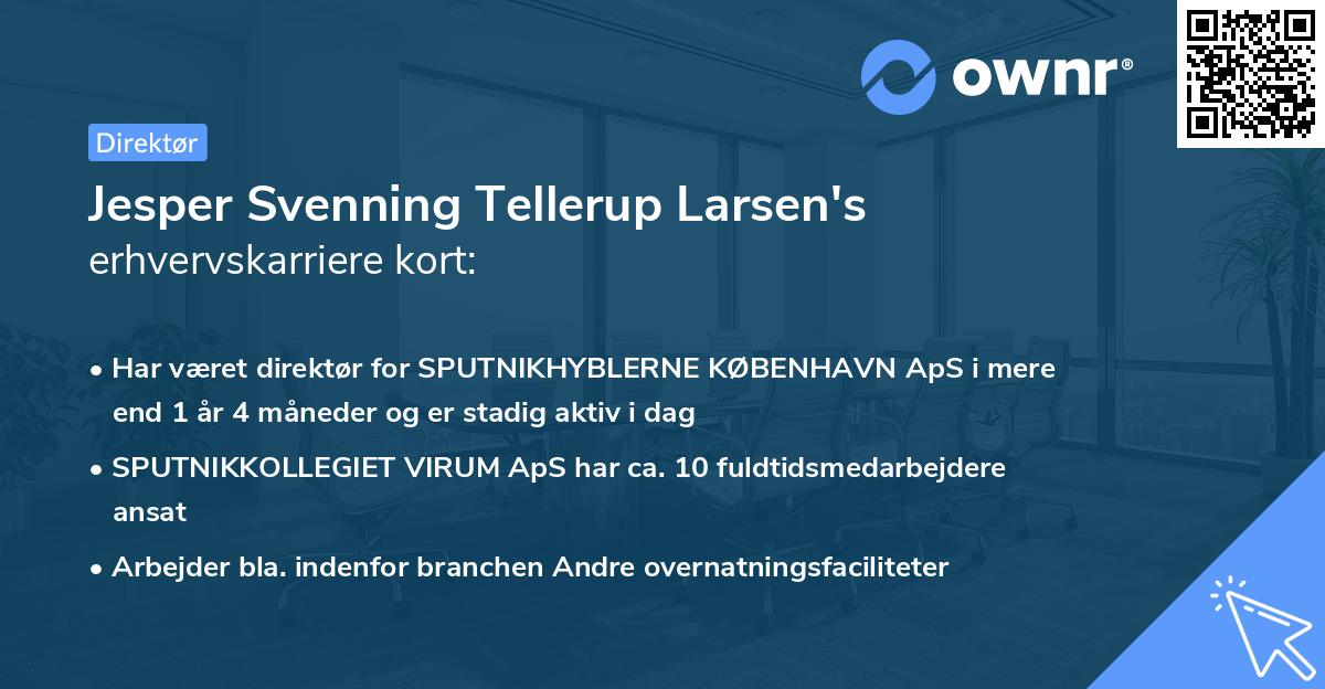 Jesper Svenning Tellerup Larsen's erhvervskarriere kort