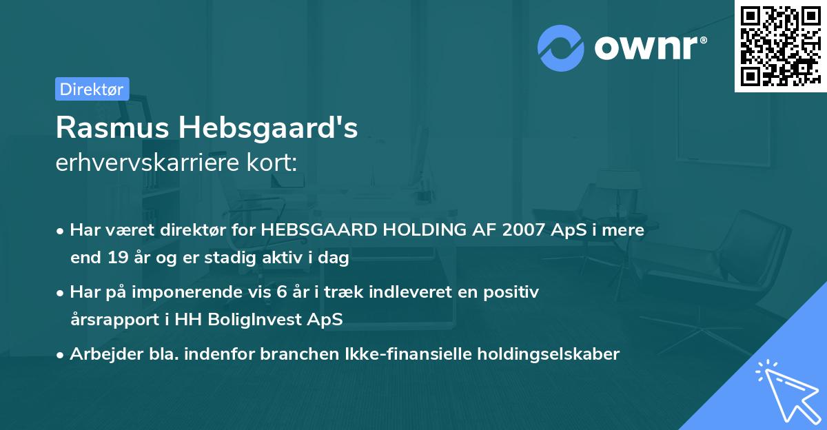Rasmus Hebsgaard's erhvervskarriere kort