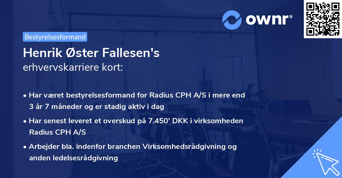 Henrik Øster Fallesen's erhvervskarriere kort