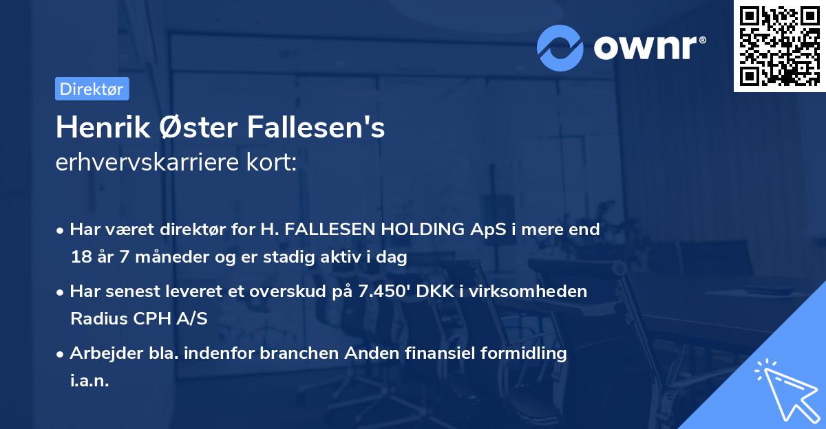 Henrik Øster Fallesen's erhvervskarriere kort