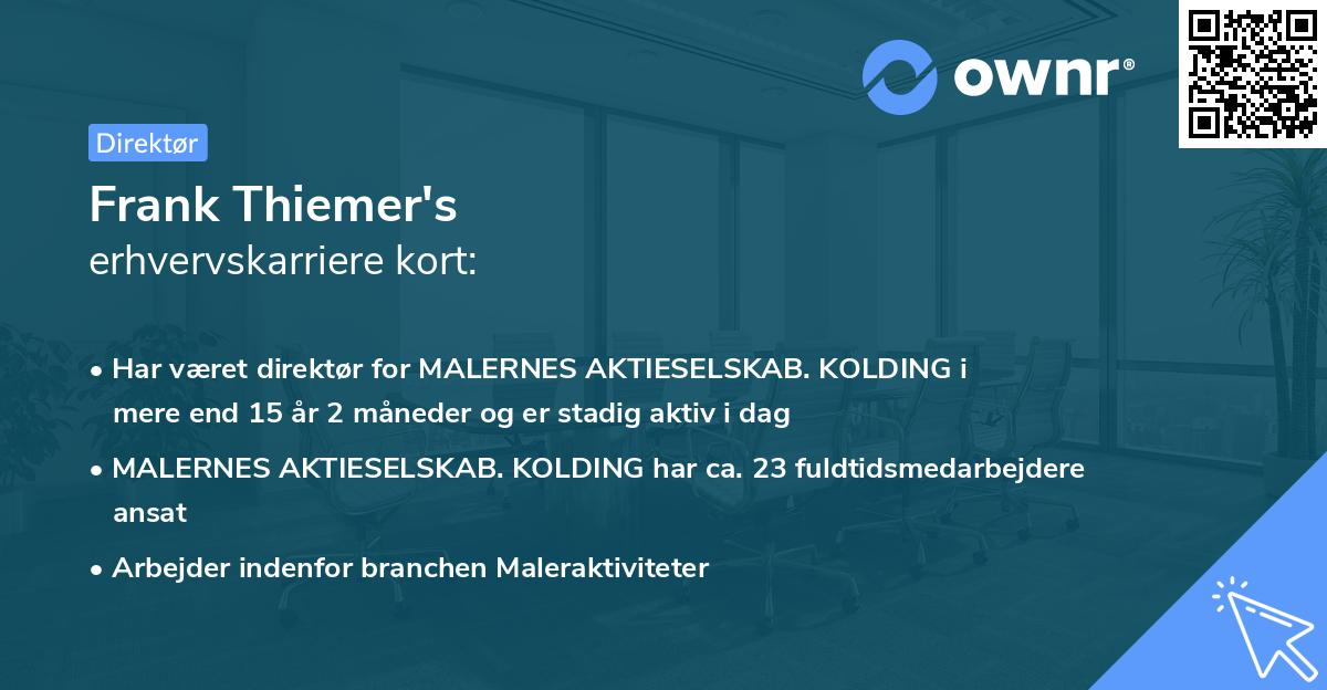 Frank Thiemer's erhvervskarriere kort