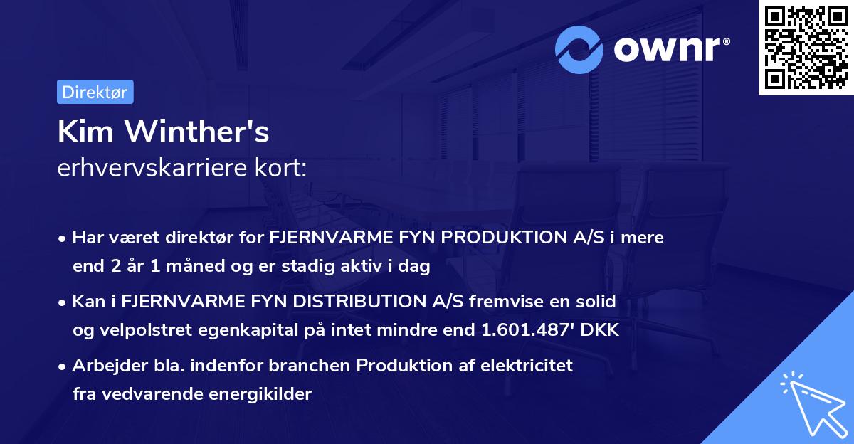 Kim Winther's erhvervskarriere kort