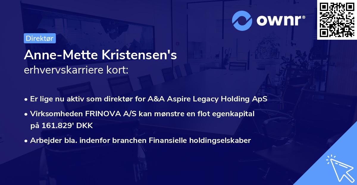 Anne-Mette Kristensen's erhvervskarriere kort