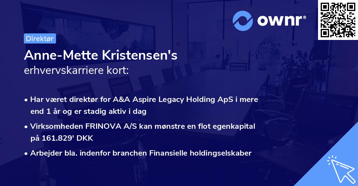 Anne-Mette Kristensen's erhvervskarriere kort