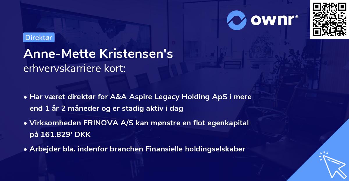 Anne-Mette Kristensen's erhvervskarriere kort
