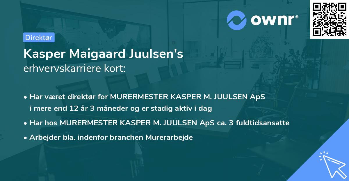 Kasper Maigaard Juulsen's erhvervskarriere kort