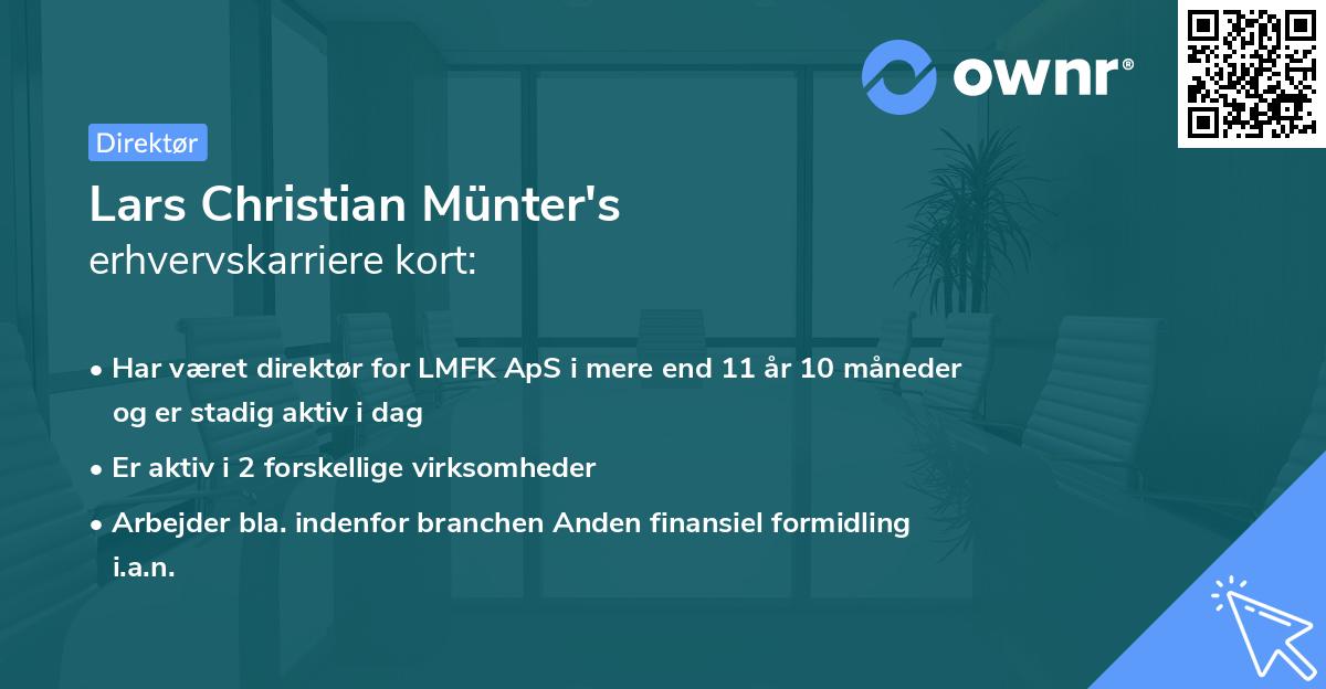Lars Christian Münter's erhvervskarriere kort