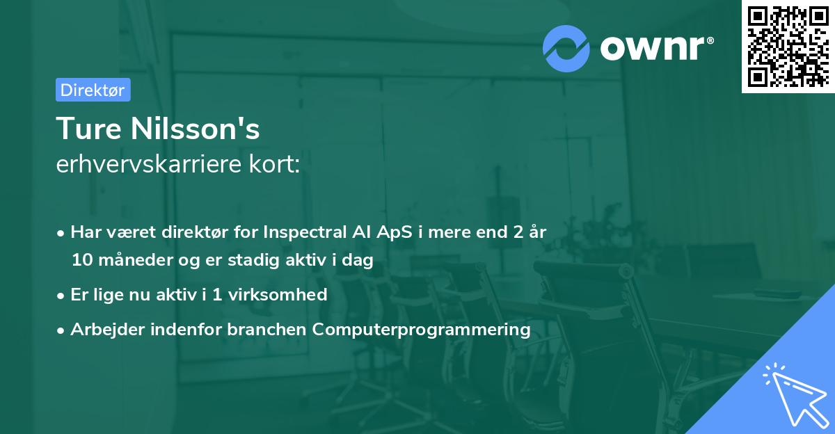 Ture Nilsson's erhvervskarriere kort