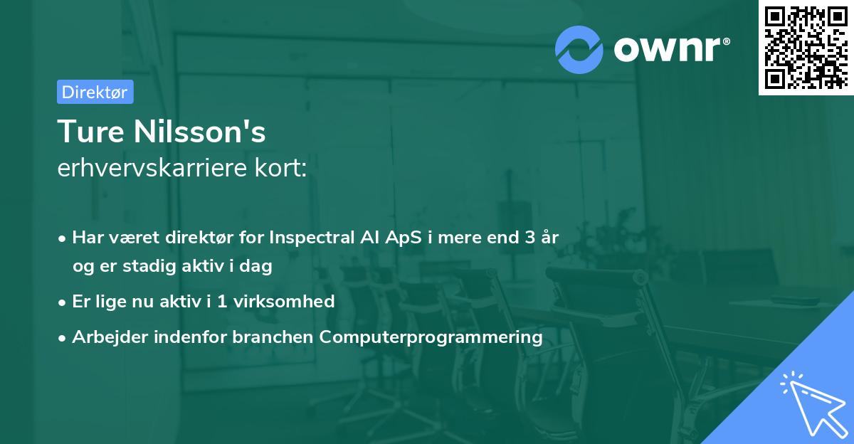 Ture Nilsson's erhvervskarriere kort