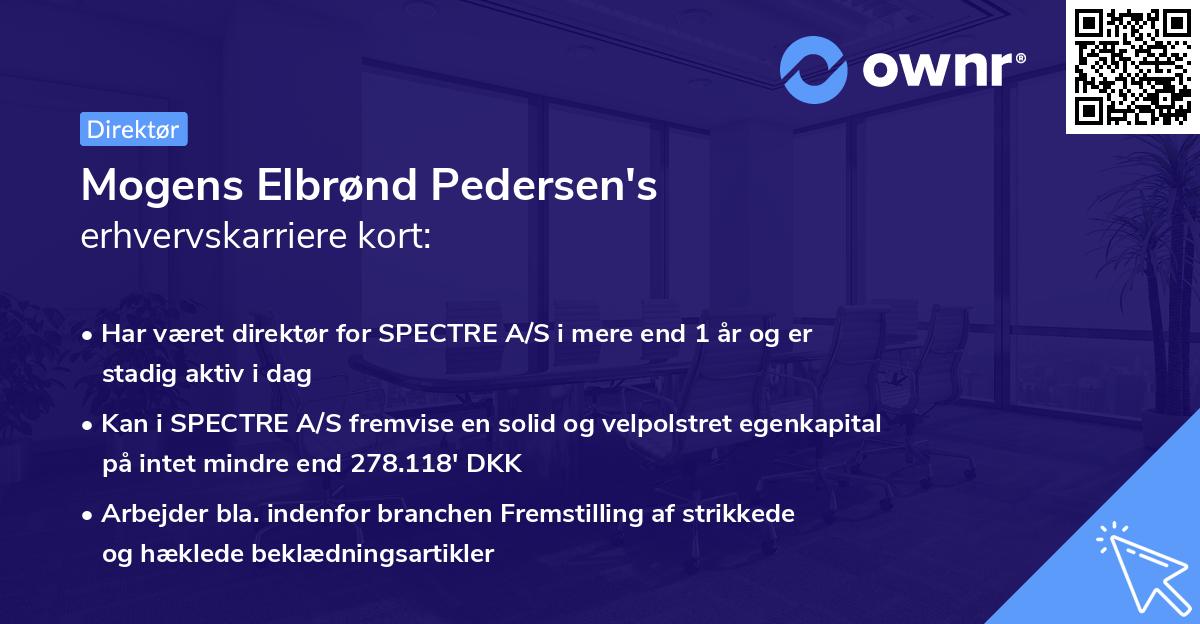 Mogens Elbrønd Pedersen's erhvervskarriere kort