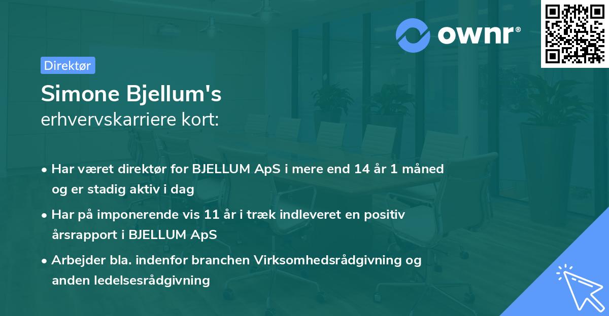 Simone Bjellum's erhvervskarriere kort