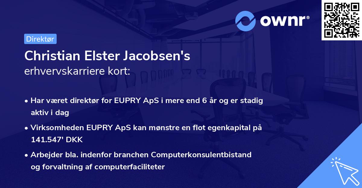 Christian Elster Jacobsen's erhvervskarriere kort