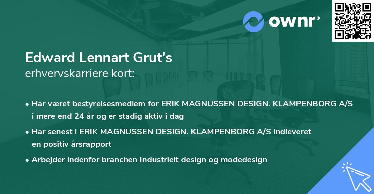 Edward Lennart Grut's erhvervskarriere kort