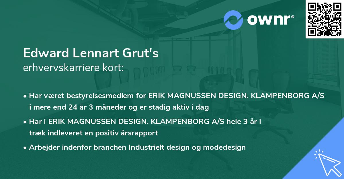 Edward Lennart Grut's erhvervskarriere kort