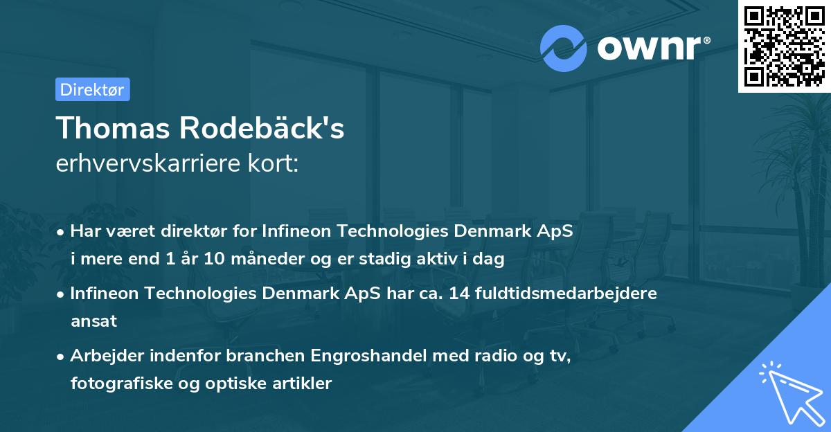 Thomas Rodebäck's erhvervskarriere kort