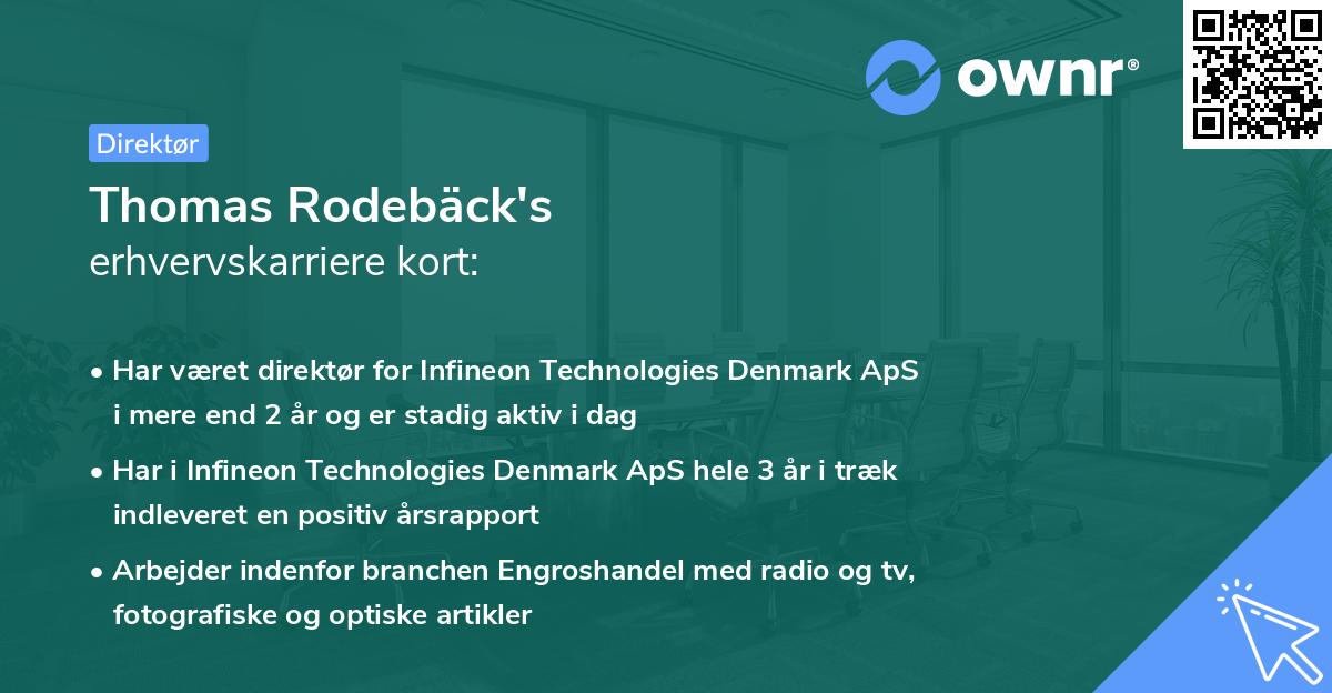 Thomas Rodebäck's erhvervskarriere kort