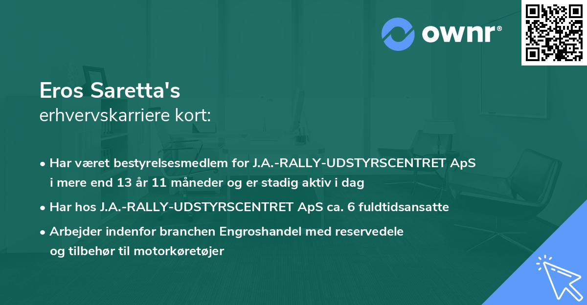 Eros Saretta's erhvervskarriere kort