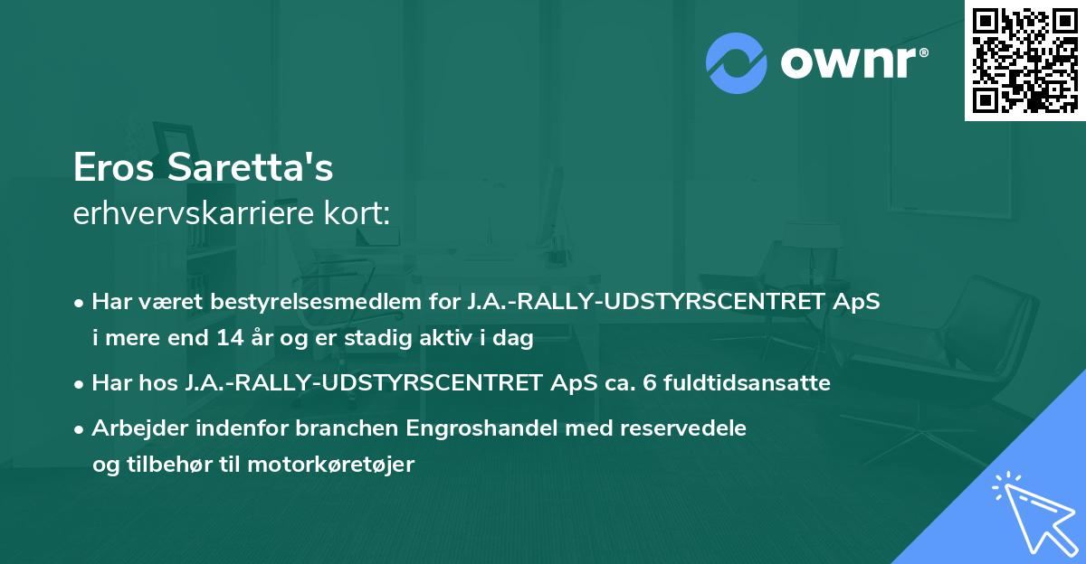 Eros Saretta's erhvervskarriere kort